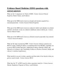 Evidence-Based Medicine (EBM) Key Concepts Q&A