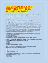 NHA Exam Questions and Answers