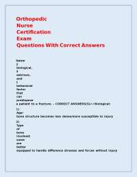 Orthopedic Nursing Certification Exam: Questions and Answers