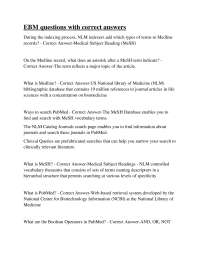 Evidence-Based Medicine (EBM) Questions and Answers