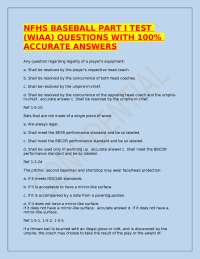 NFHS Baseball Rules Test with Accurate Answers