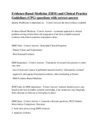 Evidence-Based Medicine and Clinical Practice Guidelines: Q&A