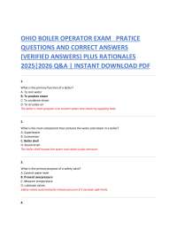Ohio Boiler Operator Exam Practice Questions and Answers 2025-2026