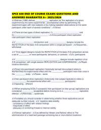 SPCE 630 END OF COURSE EXAMS QUESTIONS AND ANSWERS GUARANTEE A+ 2025/2026