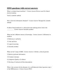 Evidence-Based Medicine: Questions and Answers for Clinical Decision Making