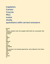 Military Leadership and Command Exam Questions with Correct Answers