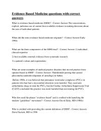 Evidence-Based Medicine: Key Concepts Q&A