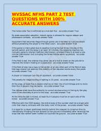 WVSSAC NFHS Football Rules Test Questions and Answers