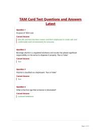 TAM Card Test Questions and Answers Latest