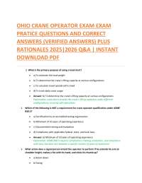 Ohio Crane Operator Exam Practice Questions and Answers 2025-2026