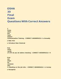 OSHA Final Exam Questions and Answers