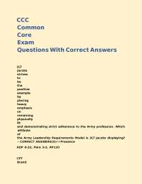 Army Leadership and Operations Exam Questions with Correct Answers