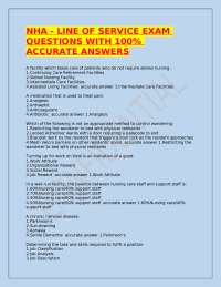 NHA Exam Questions and Answers: Skilled Nursing Facility