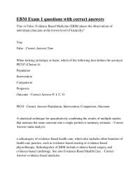 EBM Exam Questions and Answers