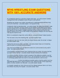 NFHS Wrestling Exam Questions with Answers