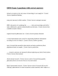 EBM Exam 2 Questions and Answers: Evidence-Based Medicine Review