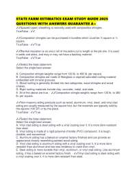 STATE FARM ESTIMATICS EXAM STUDY GUIDE 2025 QUESTIONS WITH ANSWERS GUARANTEE A+