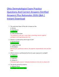 Dermatology Exam Practice Questions and Answers