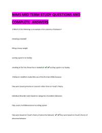 NIMS Midterm Exam Study Questions and Answers