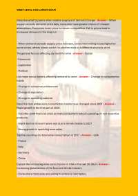 WSET Level 4 D2 Exam Questions and Answers: Wine Supply and Demand