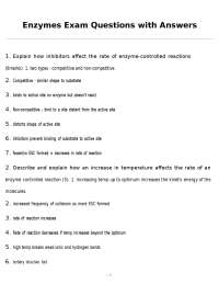 Enzymes Exam Questions and Answers: A Comprehensive Review