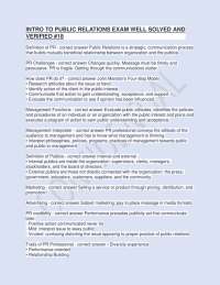 Public Relations Exam Questions and Answers - Prof. Shawn