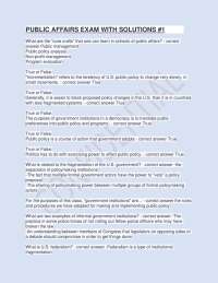 Public Affairs Exam Questions and Solutions - Prof. Shawn