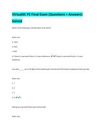 VirtualSC Physical Education Final Exam Questions and Answers