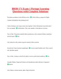 BIOD 171 Exam 1: Questions and Complete Solutions