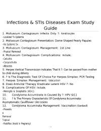 Infections and STIs: Exam Study Guide
