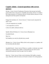 Copado Admin General Questions and Answers