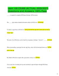 Jamf 100 EXAM (ACTUAL 2026/2027) Questions and Answers 100% Pass _____ is required to com