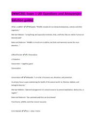 Wildlife, Ecology, and Conservation Exam Questions and Answers