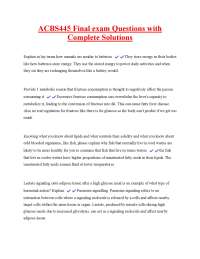 ACBS445 Final Exam Questions and Complete Solutions