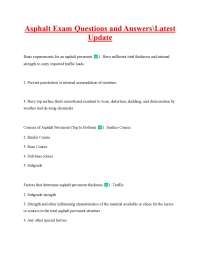 Asphalt Pavement Exam Questions and Answers: Comprehensive Study Guide