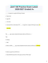 Jamf 100 Practice Exam Questions and Answers 2026/2027
