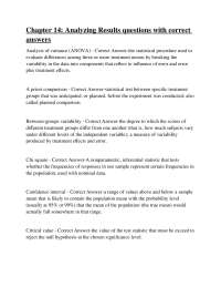 Key Statistical Concepts and Analysis Methods
