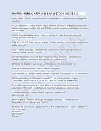 DINFOS Public Affairs Exam Study Guide - Prof. Shawn