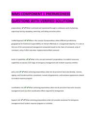 NIMS Preparedness: Questions and Verified Solutions