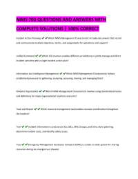 NIMS 700 Exam Questions and Answers with Solutions