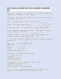 MCF Public Affairs Test with Correct Answers - Prof. Shawn
