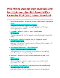 Ohio Mining Engineer Exam: Q&A with Verified Answers and Rationales