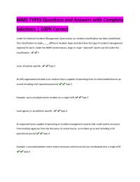 NIMS (National Incident Management System) Types: Questions and Answers