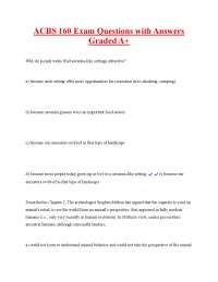 ACBS 160 Exam Questions and Answers: Evolutionary Biology and Human-Animal Interaction