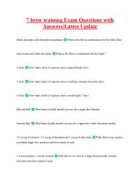 7 Brew Training Exam Questions and Answers: Latest Update