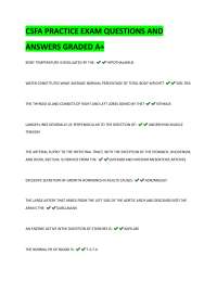 CSFA Anatomy and Physiology Practice Exam Questions with Answers