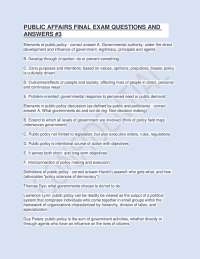 Public Affairs Final Exam Q&A: Key Concepts and Policy Analysis - Prof. Shawn
