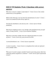 Statistics Questions and Answers: EDCO 735 Week 1