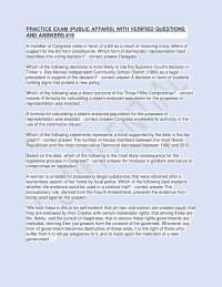 Public Affairs Practice Exam with Verified Answers - Prof. Shawn