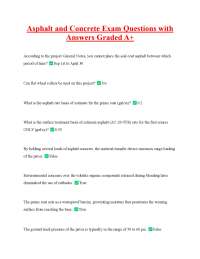 Asphalt and Concrete Exam Questions with Answers
